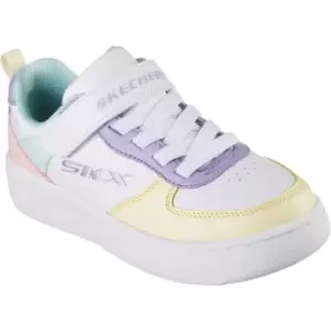 image of Skechers Girls Sport Court 92 Memory Foam Trainers UK Size 13.5 (EU 33)