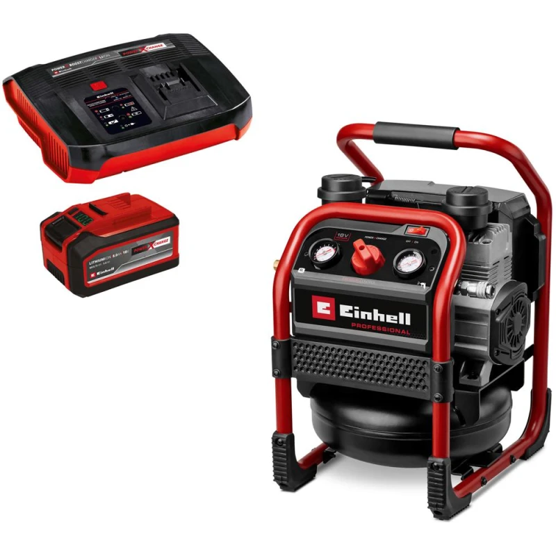 Image of Einhell Professional SILENZZO 18/160 18v Cordless Air Compressor 1 x 8ah Li-ion Charger SILENZZO 18/160