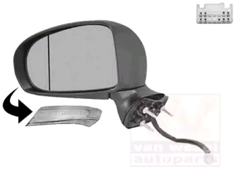 Image of VAN WEZEL 5420817 Wing mirror * HAGUS * Left, Heatable, primed Outside Mirror (50)