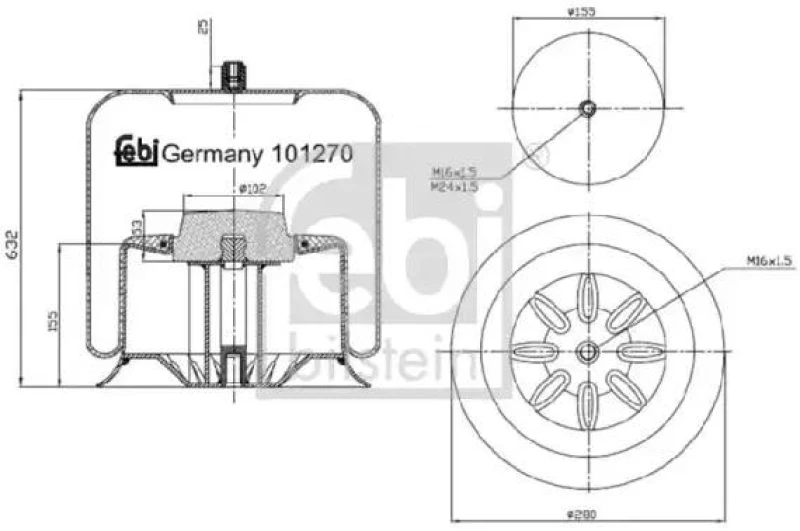Image of FEBI BILSTEIN 101270 Boot, air suspension Rear Axle Boot,air suspension (324)