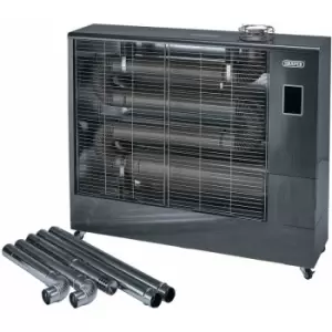 image of DRAPER 230V Far Infrared Diesel Heater with Flue Kit, 67,500 BTU/19.8kW [18104]