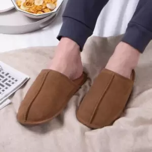 Image of totes Isotoner Real Suede Mens Mule Slippers Tan