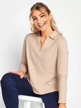 Image of M&Co Blush Collar Top, Pink, Size 12, Women