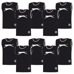 image of Slazenger 10 Pack Mesh Hi Viz Training Bibs Youths - Black