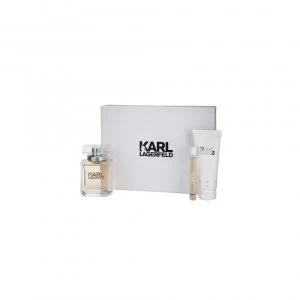 image of Karl Lagerfeld Gift Set 85ml Eau de Parfum + 100ml Body Lotion + 10ml Eau De Parfum