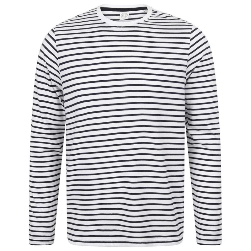 Image of SF Womens Striped Long-Sleeved T-Shirt in White Size: Medium White Female M