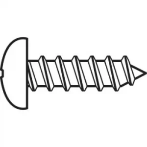 Image of TOOLCRAFT 827354 Raised head self-tapping screw 2.2mm 6.5mm Phillips DIN 7981-C Steel zinc plated 100 pc(s)