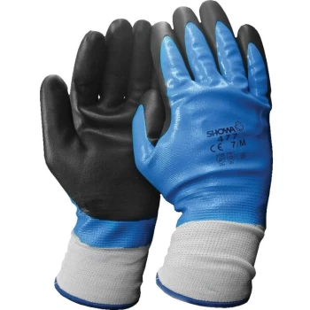 image of Showa - 477 Black/Blue Cold Resistant Gloves - Size 8