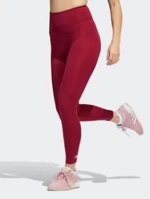 Image of adidas Optime Training 7/8 Tights, Red Size XS Women