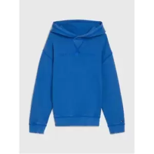 image of Tommy Hilfiger Tonal Logo Hoodie - Blue