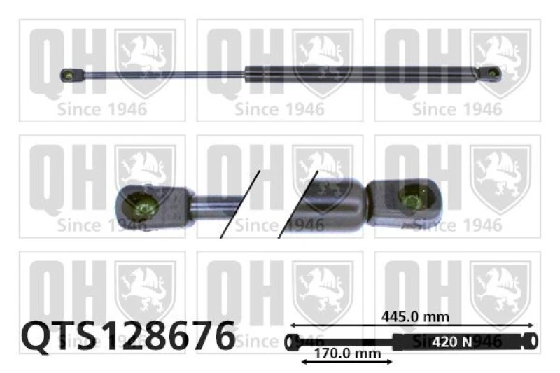 Image of QUINTON HAZELL Tailgate strut QUINTON HAZELL QTS128676