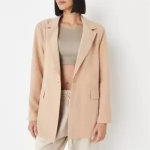 image of Missguided Oversized Tailored Blazer - Beige