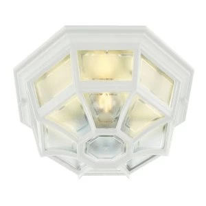 image of 1 Light Outdoor Wall Lantern Light White IP44, E27