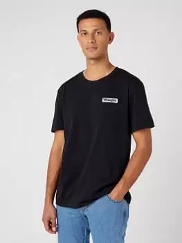 Image of Wrangler Small Logo T-Shirt - Black, Size XL, Men