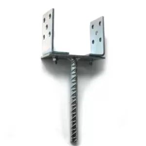 Image of Zinc Plated u Type Post Fence Foot Anchors - Size 80-170 x 60 95 x 5mm - Pack of 2