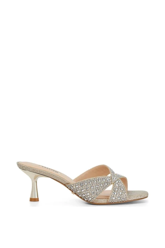 Image of Dune London Womens 'Monette' Sandals in Gold Size: 7 Gold Female 7