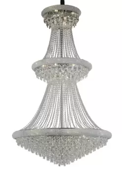 Image of Alexandra Ceiling Pendant Chandelier 3 Tier 37 Light Polished Chrome, Crystal
