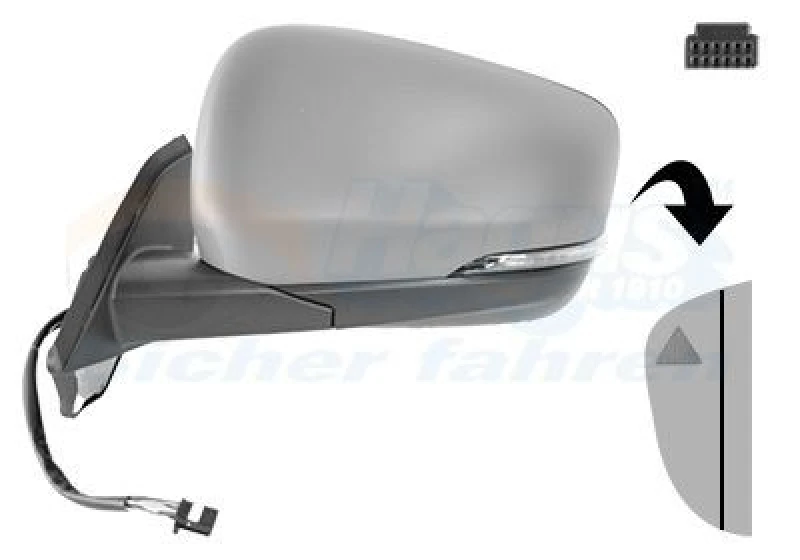 Image of VAN WEZEL Wing mirror VAN WEZEL 4416817
