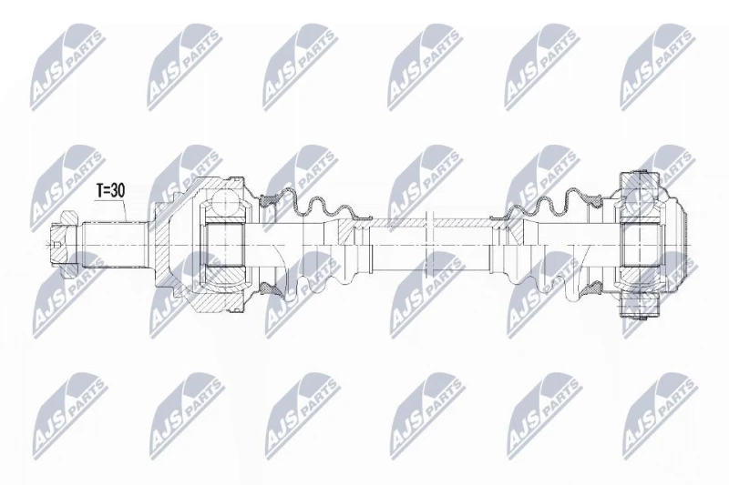 Image of NTY NPW-BM-083 Drive shaft Rear Axle Left, with nut Drive Shaft (13)