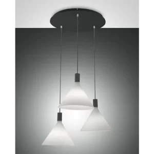 image of Fabas Luce Vincent Cluster Pendant Ceiling Light White Glass, E27