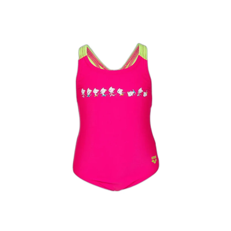 Image of One Piece swimsuit for girls Arena Friends Rose Female 8/9 ans