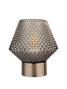 Textured Smoked Glass Table Lamp