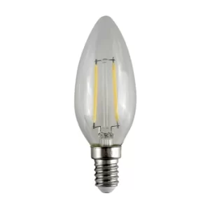 Image of Pack of 3 2W SES E14 Warm White LED Filament Candle Bulbs