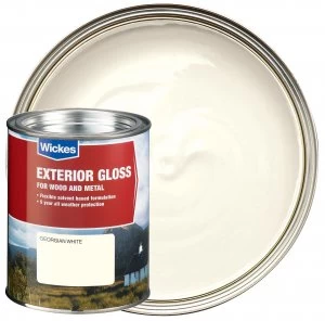 image of Wickes Exterior Gloss Paint - Georgian White 750ml