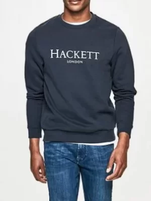 image of Hackett Logo Sweatshirt, Navy, Size L, Men