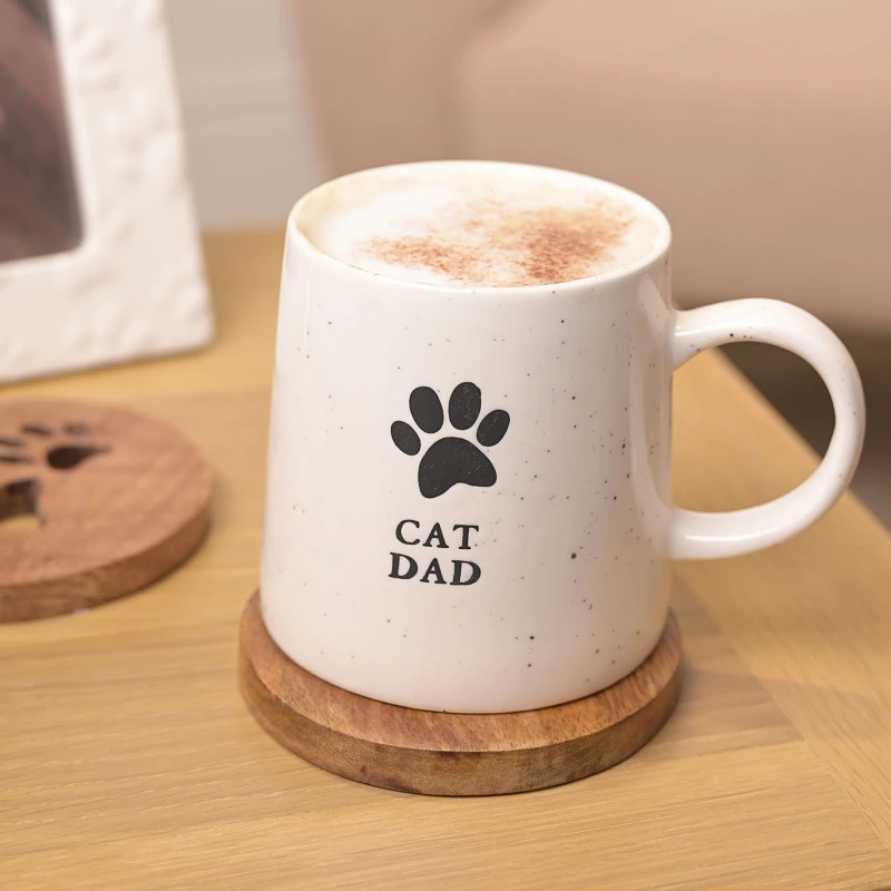 Image of Best of Breed Paw Prints Mug - Cat Dad Off White unisex