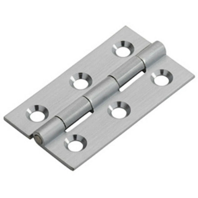 Image of Loops PAIR 50 x 28 x 1.5mm Cabinet Hinge Satin Chrome Small Cupboard Door Multi