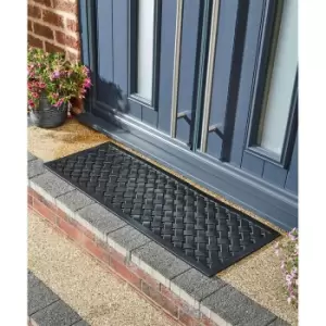 Image of Radcliffe Reddish 45x120cm Rubber Lattice Mat - Black