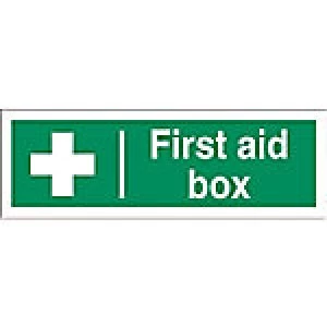 image of First Aid Sign First Aid Box PVC 30 x 10 cm