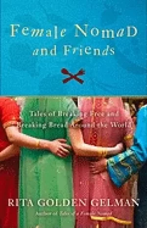 Image of female nomad and friends tales of breaking free and breaking bread around t
