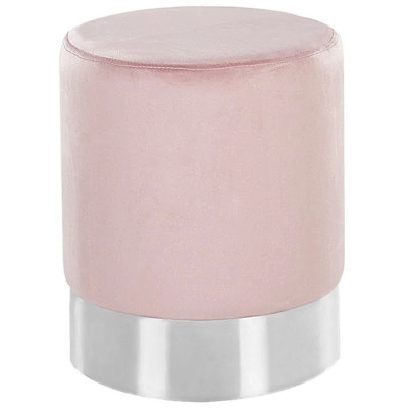 Image of Beliani Pouffe Brigitte Velvet Pastel Pink