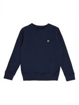Image of Lyle & Scott Boys Crew Neck Sweat, Navy, Size 3-4 Years
