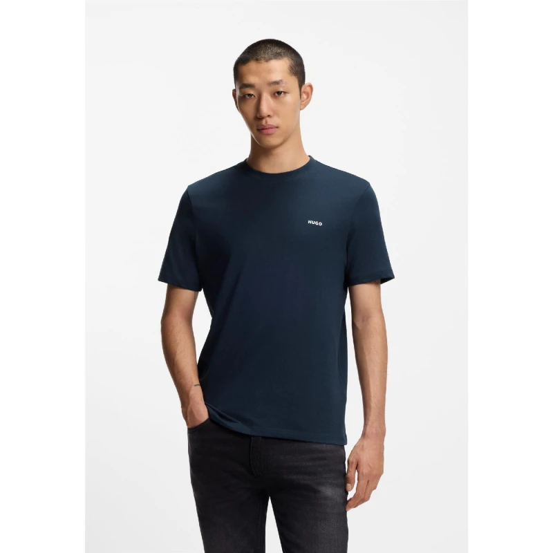 Image of Hugo Dero222 Logo Print T-Shirt Dark Blue male L