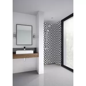 Image of Mermaid Squares Acrylic Single Shower Panel - 2440 x 1220