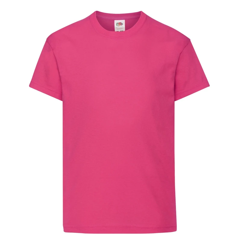 Image of Fruit of the Loom Original T-Shirt in Fuchsia Size: 12-13 Years Fuchsia Unisex 12-13 Years