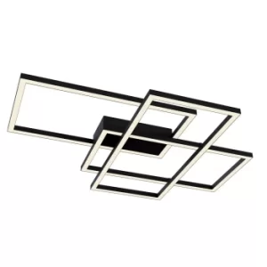 Image of Line Integrated LED Square Ceiling Lamp Black
