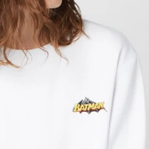 image of DC Batman Unisex Embroidered Sweatshirt - White