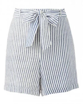Image of Junarose Cotton Stripe Belted Shorts
