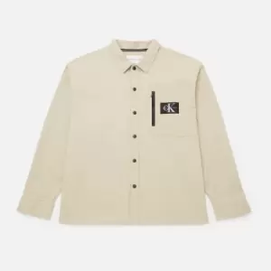 Image of Calvin Klein Jeans Mens Plus Utility Overshirt - Wheat Fields - XXXL