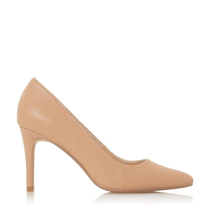 Image of Head Over Heels by Dune Natural 'Andress' Stiletto Heel Court Shoes - 3