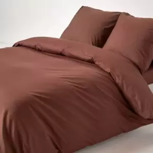 image of Chocolate Continental Egyptian Cotton Duvet Cover Set 200 Thread Count, 155 x 220cm - Chocolate - Chocolate - Homescapes