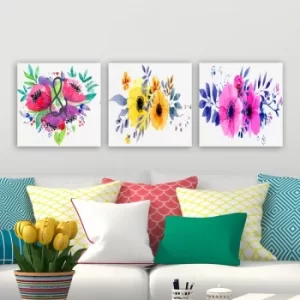 Image of P122435 Multicolor Decorative Canvas Painting (3 Pieces)