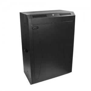 image of StarTech.com 8U 19" Vertical Wall Mount Server Rack Cabinet - Low Profile (15") - 30" Deep Locking Network Enclosure w/2U for Switch Patch Panel Route