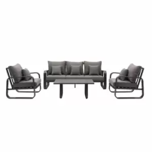 Image of Handpicked Babingley Garden Lounge Set With High Gas Adjustable Table - Anthracite Grey