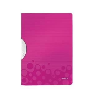 image of Leitz WOW ColorClip Poly File A4 Pink Metallic Pack of 10 41850023