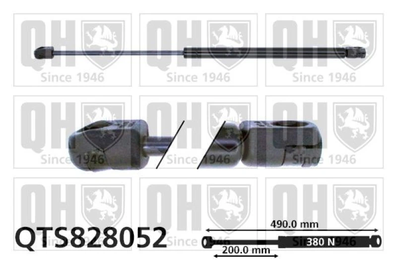 Image of QUINTON HAZELL Tailgate strut QUINTON HAZELL QTS828052